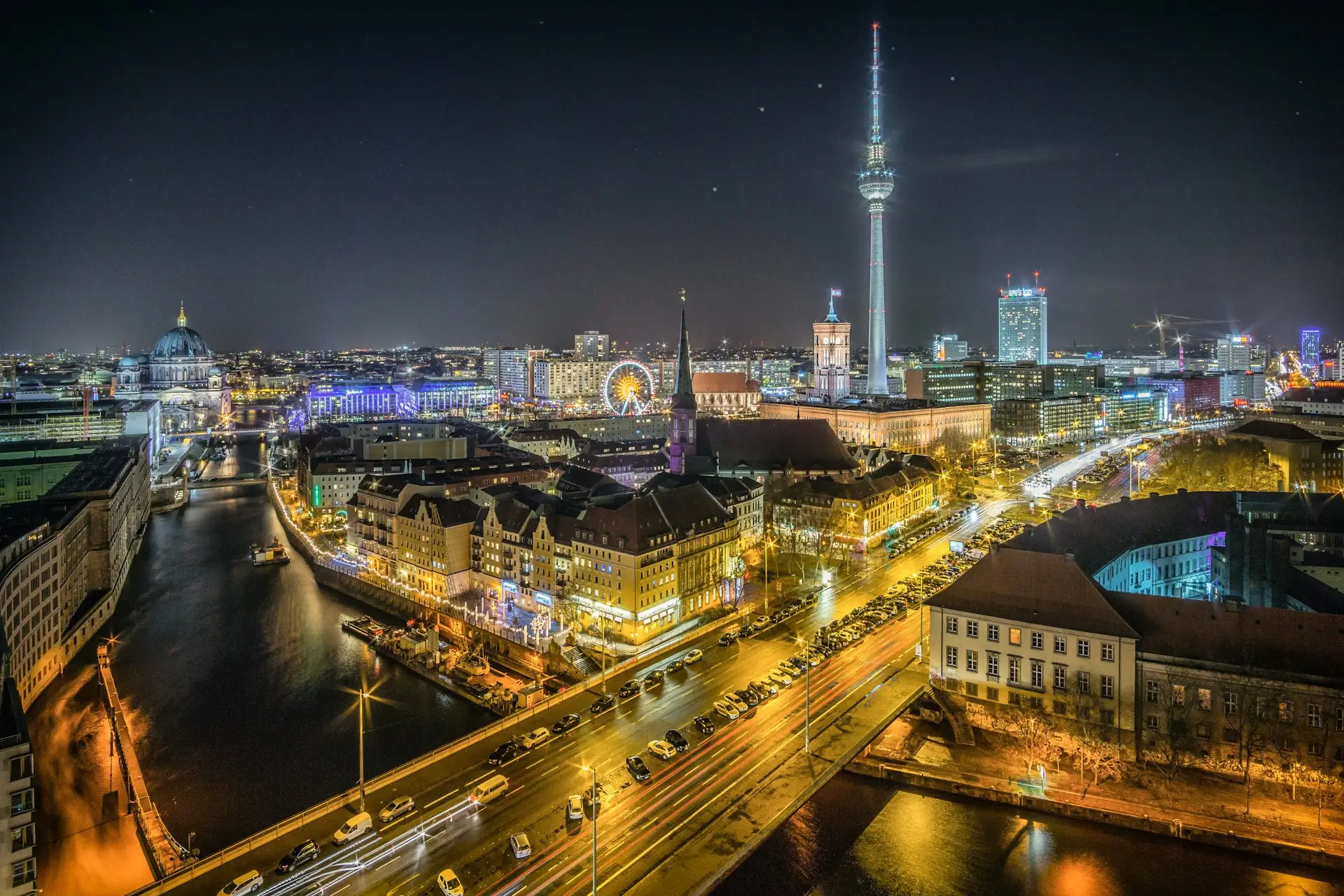 Skyline of Berlin in the evening